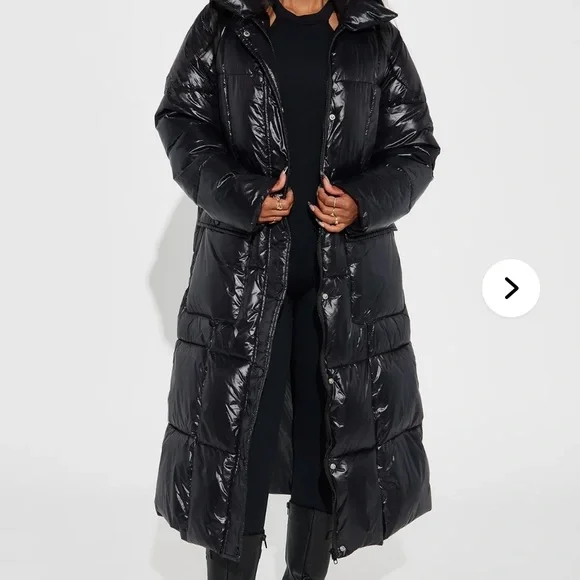 Fashion Nova Black Puffer Coat - Picture 6 of 7